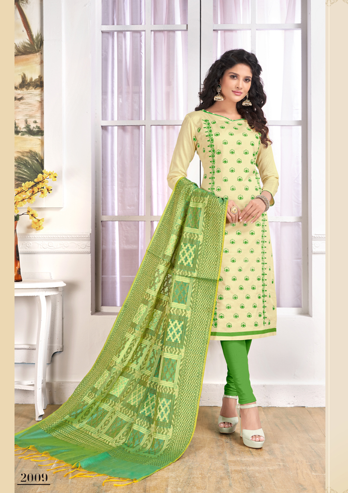 Chunri Vol 2 By Gangour Presents Cotton Banaras Dupatta Dress Material Chunri Vol 2 By Gangour Presents Cotton Banaras Dupatta Dress Material